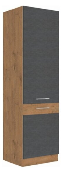 Potravinová kuchyňská skříňka 60 DK-210 2F Velaga (šedá matná + dub lancelot). 1015865