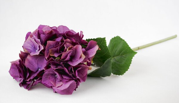 Dekorace fialová hortenzie velkokvětá - 80 cm