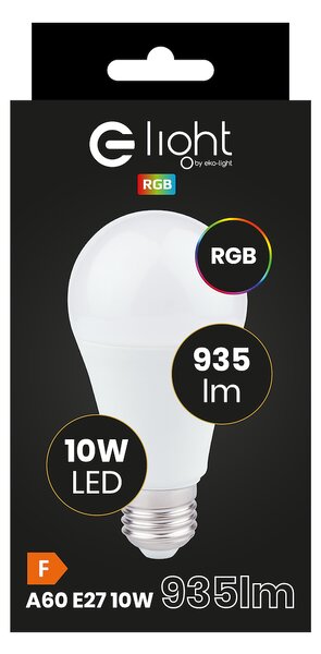 LED žárovka E27 RGB 10w 935 lm s ovladačem