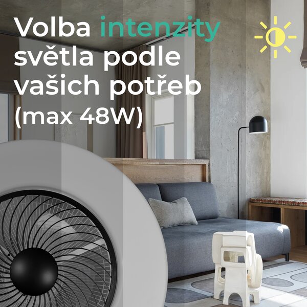 Noaton 12058B (2024) Triton, černá, stropní ventilátor se světlem (Použitý, Záruka 21 měsíců)