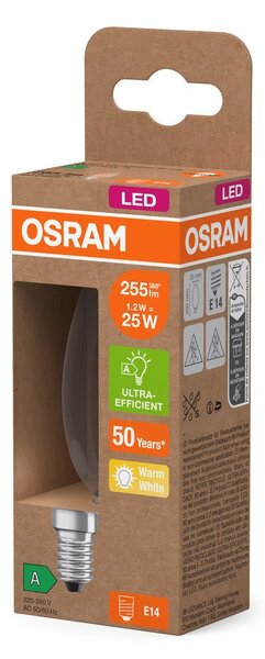 LED žárovka ultra účinná E14 1.2W CLASSIC B, teplá bílá