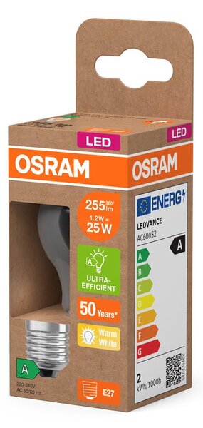 LED žárovka ultra účinná E27 1.2W CLASSIC P, teplá bílá