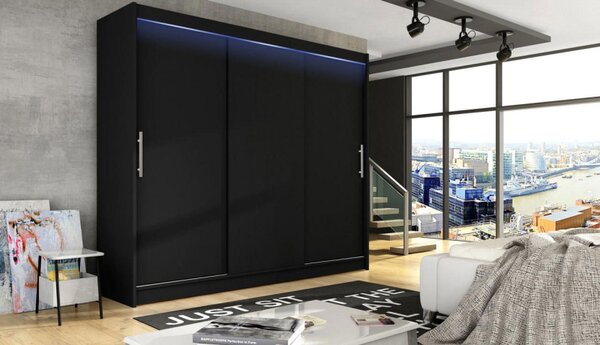 Skříň Dasto II, Barva: černá, Osvětlení: osvětlení LED RGB - barevné 5903211233425