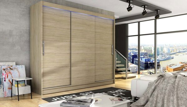 Skříň Dasto II, Barva: černá, Osvětlení: osvětlení LED RGB - barevné 5903211233425