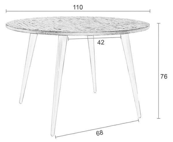 White Label Teakový jídelní stůl WLL MO 110 cm