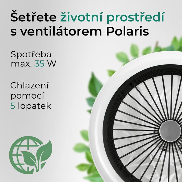 Noaton 11045B (2024) Polaris, černá, stropní ventilátor se světlem (Rozbaleno)