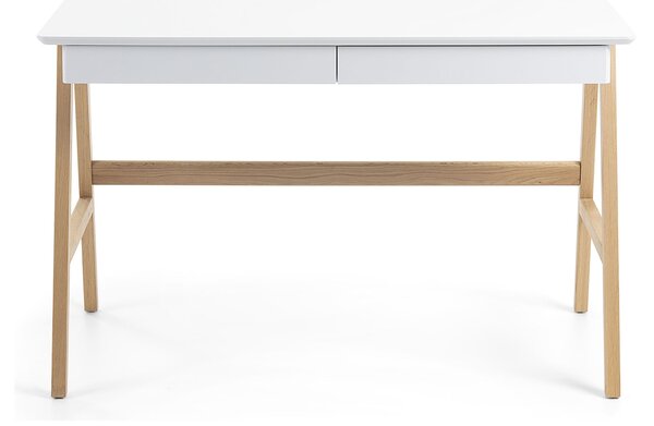 Bílý lakovaný pracovní stůl Kave Home Dyana 120 x 60 cm