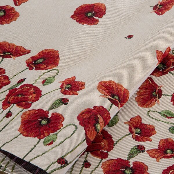 GOBELÍNOVÝ UBRUS PAPAVER 100X100 CM KVĚTY