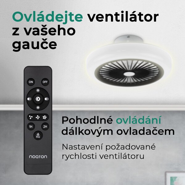 Noaton 11045B (2024) Polaris, černá, stropní ventilátor se světlem (Rozbaleno)