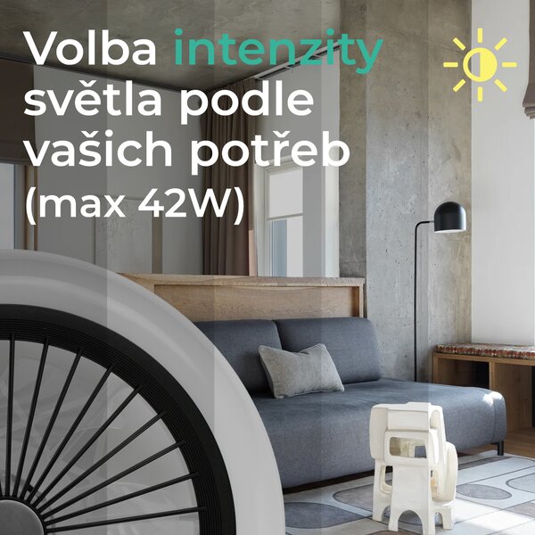 Noaton 11045B (2024) Polaris, černá, stropní ventilátor se světlem (Rozbaleno)