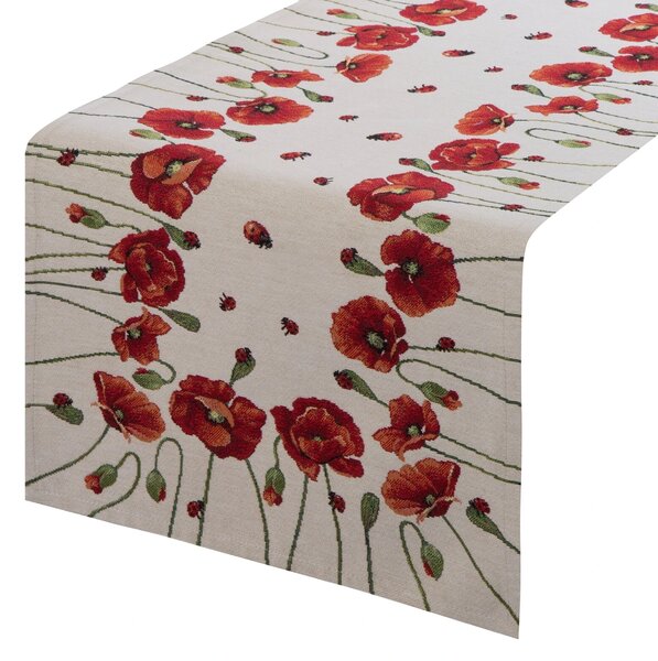 GOBELÍNOVÝ BĚHOUN NA STŮL PAPAVER 40X100 CM KVĚTY