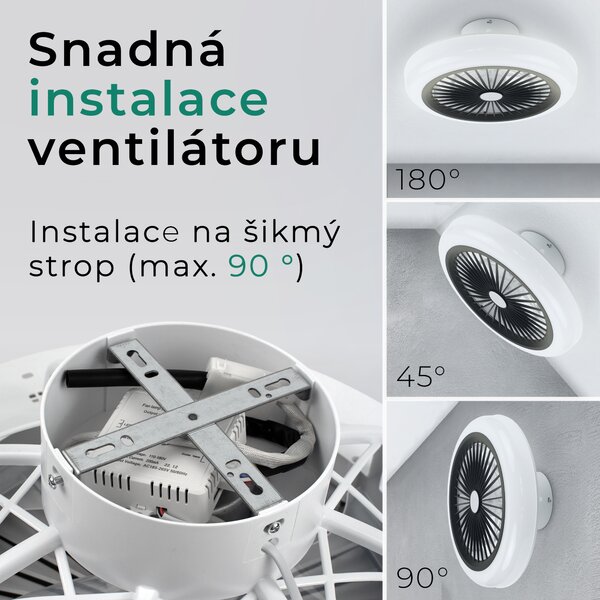 Noaton 11045B (2024) Polaris, černá, stropní ventilátor se světlem (Rozbaleno)
