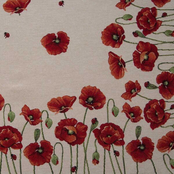 GOBELÍNOVÝ UBRUS PAPAVER 100X100 CM KVĚTY