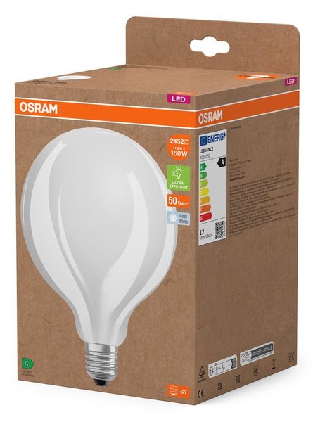 Ultra účinná LED žárovka E27 11.6W GLOBE125, studená bílá