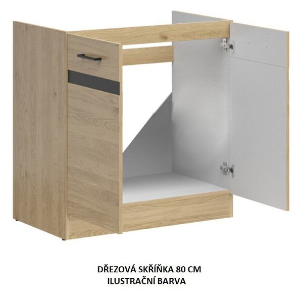Kuchyň JUNONA MODUL VERZE2 BBL RAMKA 170 cm, bílá/grafit
