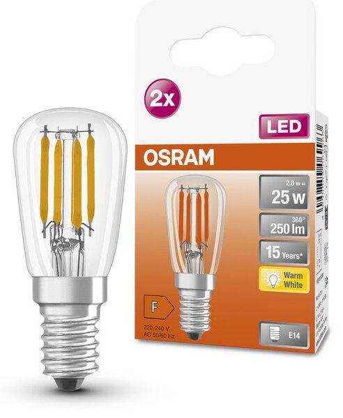 2x mini LED žárovka E14 2.8W, teplá bílá