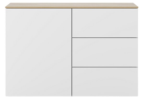 Bílá komoda TEMAHOME Join 120 x 50 cm s dubovou deskou