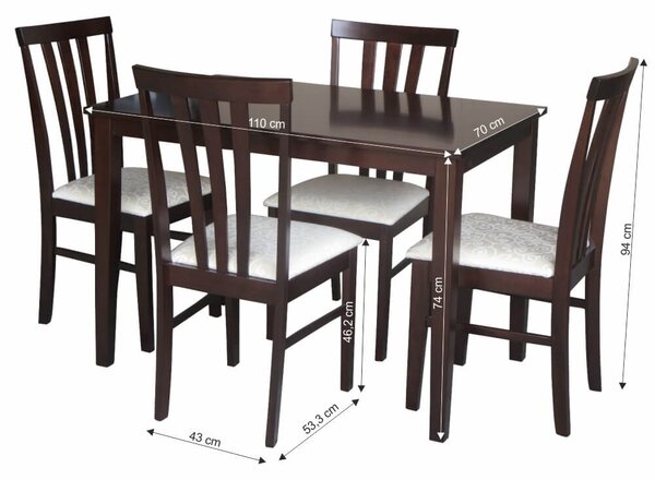 Jídelní set Lessie (wenge)