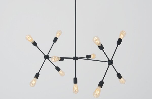 Nordic Design Černé kovové závěsné světlo Lega 11