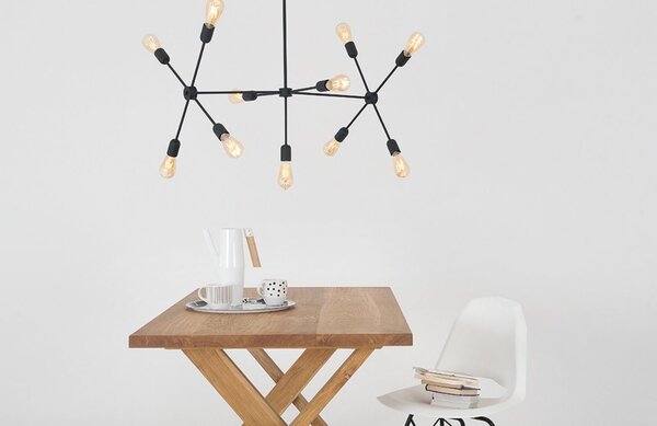 Nordic Design Černé kovové závěsné světlo Lega 11