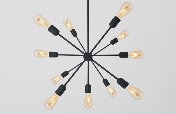 Nordic Design Černé kovové závěsné světlo Lega 11