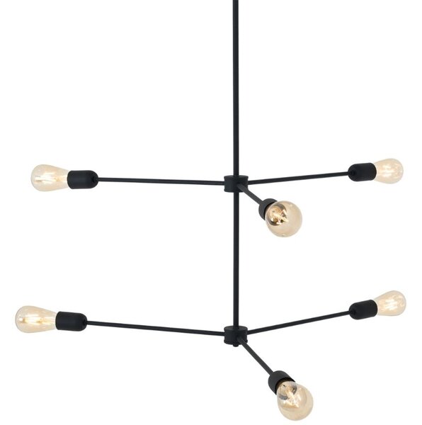 Nordic Design Černé kovové závěsné světlo Lega 6