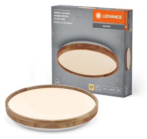 Dřevěné LED stropní svítidlo 395 mm ORBIS, teplá bílá