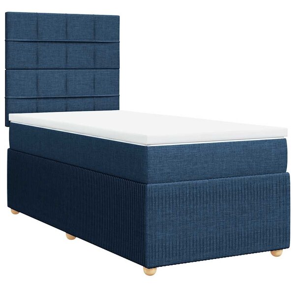 Box spring postel s matrací modrá 80x200 cm textil 3291889