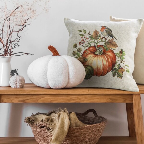 GOBELÍNOVÝ DEKORAČNÍ POVLAK NA POLŠTÁŘ PUMPKIN2 45X45 CM VZOROVANÁ