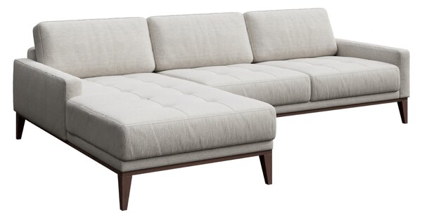 Světle šedá látková rohová pohovka MESONICA Musso Tufted, levá 248 cm