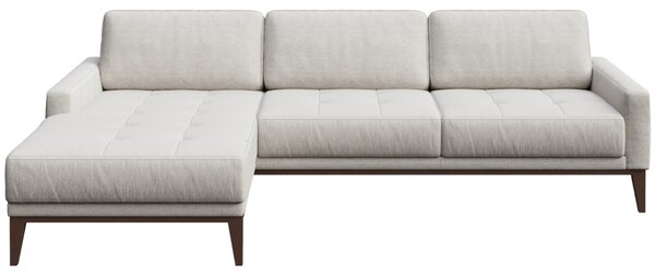 Světle šedá látková rohová pohovka MESONICA Musso Tufted, levá 248 cm