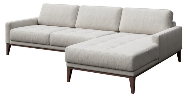 Světle šedá látková rohová pohovka MESONICA Musso Tufted, pravá 248 cm