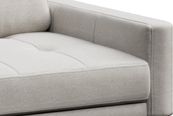 Světle šedá látková rohová pohovka MESONICA Musso Tufted, levá 248 cm