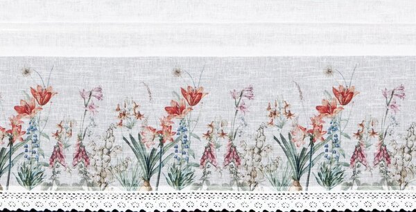 KRÁTKÁ ZÁCLONA NA PÁSCE NEMEZJA 150X30 CM KVĚTY