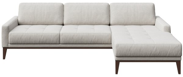 Světle šedá látková rohová pohovka MESONICA Musso Tufted, pravá 248 cm