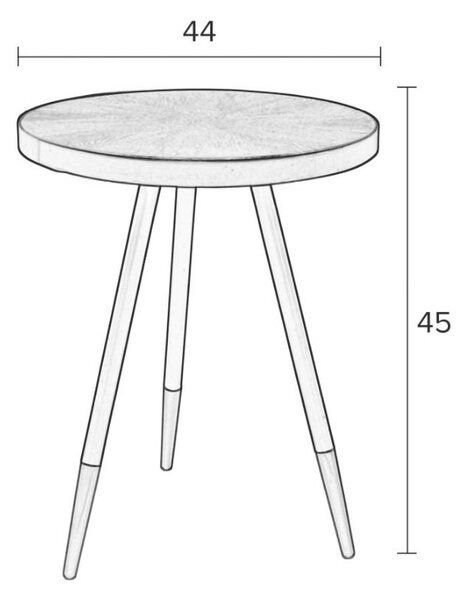 White Label Hnědý jasanový odkládací stolek WLL DENISE 44 cm