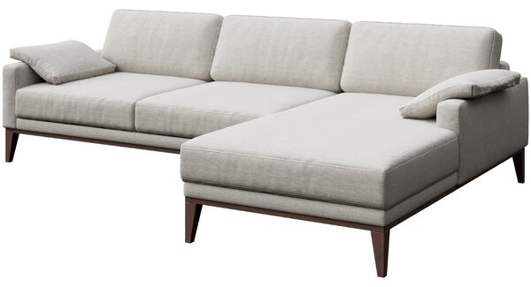Světle šedá látková rohová pohovka MESONICA Musso, pravá 248 cm