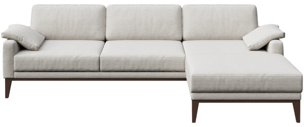 Světle šedá látková rohová pohovka MESONICA Musso, pravá 248 cm