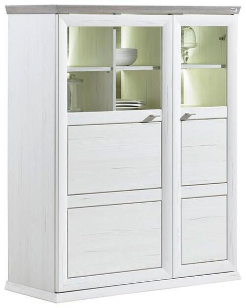 VYSOKÁ KOMODA, šedá, bílá, 110,2/134,3/43 cm Hom`in - Vysoké komody