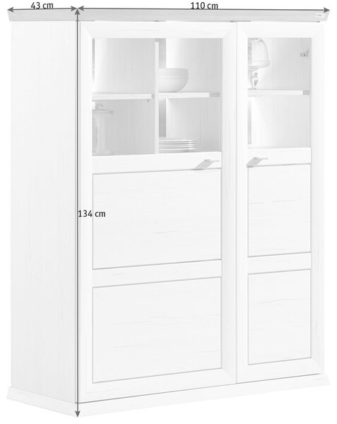 VYSOKÁ KOMODA, šedá, bílá, 110,2/134,3/43 cm Hom`in - Vysoké komody