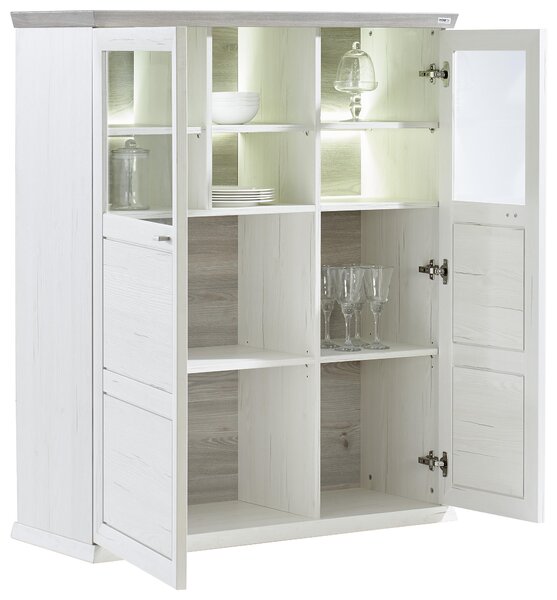 VYSOKÁ KOMODA, šedá, bílá, 110,2/134,3/43 cm Hom`in - Vysoké komody