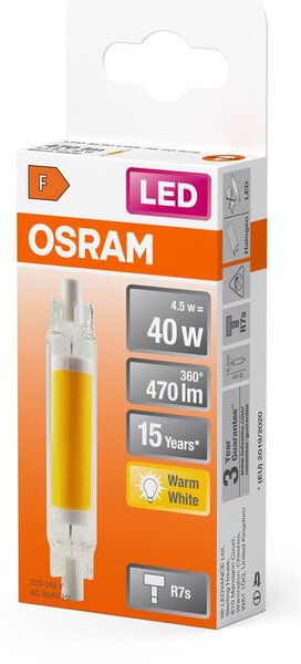 LED žárovka R7s 4.5W SLIM LINE, teplá bílá