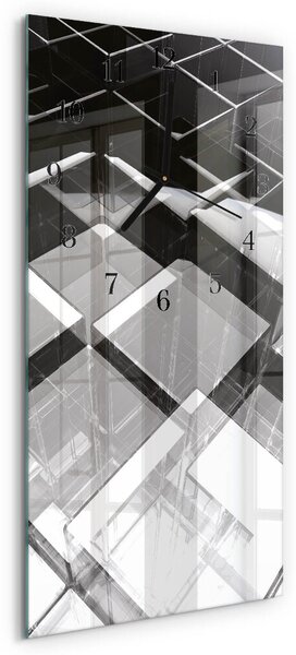 Skleněné hodiny vertikální Skleněná kostka zsppc-30x60-00170897