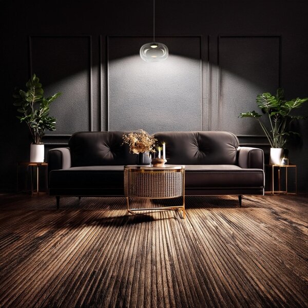 LED Lustr na lanku VASO LED/4W/230V pr. 18 cm černá/kouřová