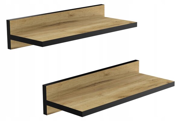 Police laminovaná deska HWS FURNITURE 40 x 15 cm dub craft zlatý