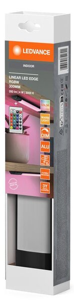 Černé LED podlinkové svítidlo RGBW LINEAR EDGE 300mm
