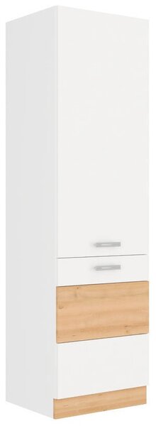 Vysoká kuchyňská skříň Iconic 60DK-210, buk iconic/bílý mat, šířka 60 cm