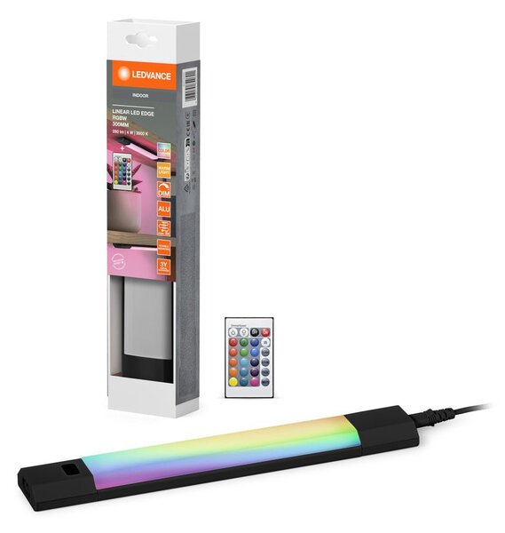 Černé LED podlinkové svítidlo RGBW LINEAR EDGE 300mm