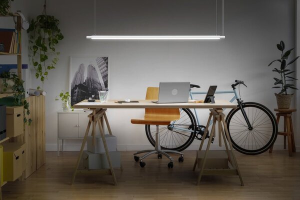 Závěsné stropní svítitidlo bílé 40W OFFICE 1.2m, studená bílá