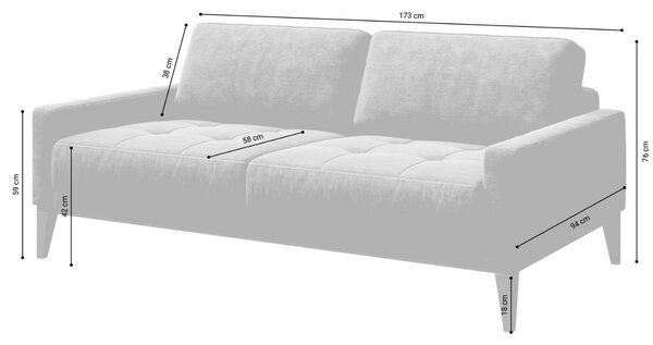 Tmavě šedá látková dvoumístná pohovka MESONICA Musso Tufted 173 cm